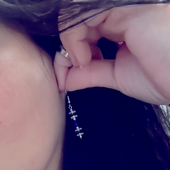 New 16 IN FACET COBALT CRYSTALS 8MM+6MM CRYSTAL RONDELLE AB+COBALT BRACELET SET - Picture 5 of 16